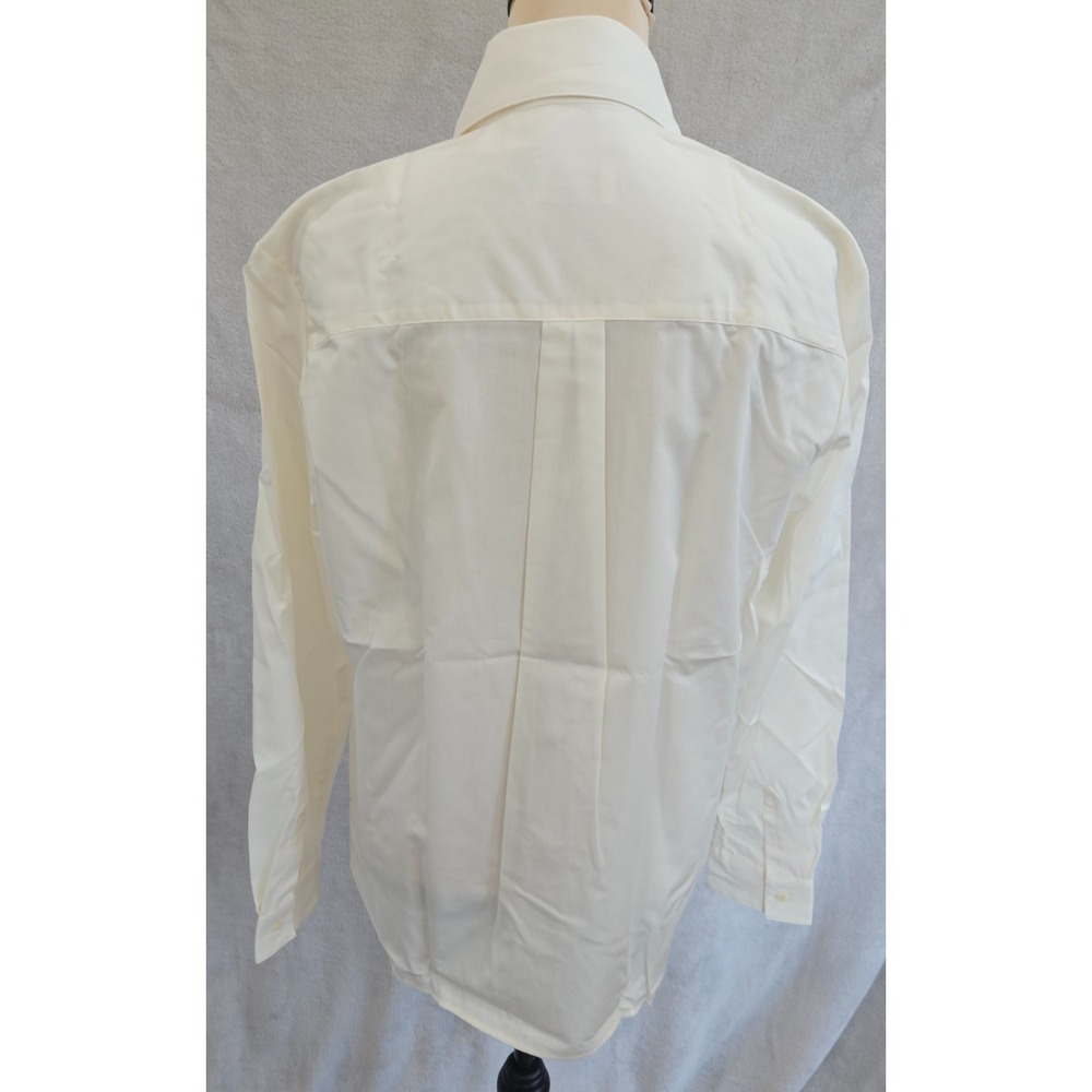 Vintage Foxcroft Wide Pleat Tuxedo Shirt Size 12 Nordstrom Deadstock Y2K Cream - Picture 2 of 6